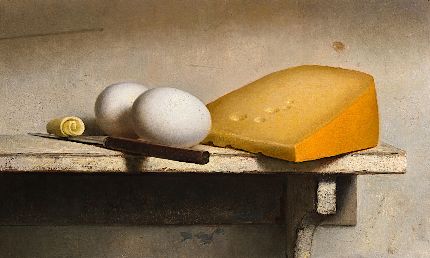 Still life Butter, Cheese and Eggs